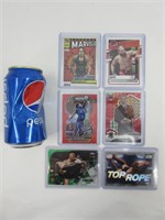 6 cartes lutte, combat UFC, AEW Panini Prizm