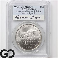 1994-W American Heroes Silver Dollar, PCGS MS69