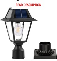 Solar Post Lights, 300LM, Dusk to Dawn 2-PACK