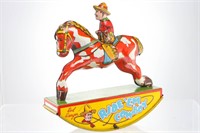 Red Ranger Wyandotte Tin Litho Rocking Toy