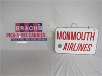 (2) ADVERTISING SIGNS ON ACRYLIC PANELS: