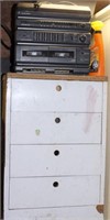 2 door cabinet and 5 drawer cabinet w/contents:
