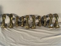 8 Antique Brass Figural Curtain Tie Backs
