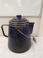 Large enamelware coffee pot