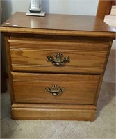 Oak nightstand,  two drawers