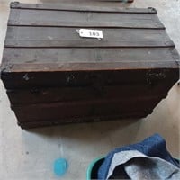 Flat Top Trunk with Contents