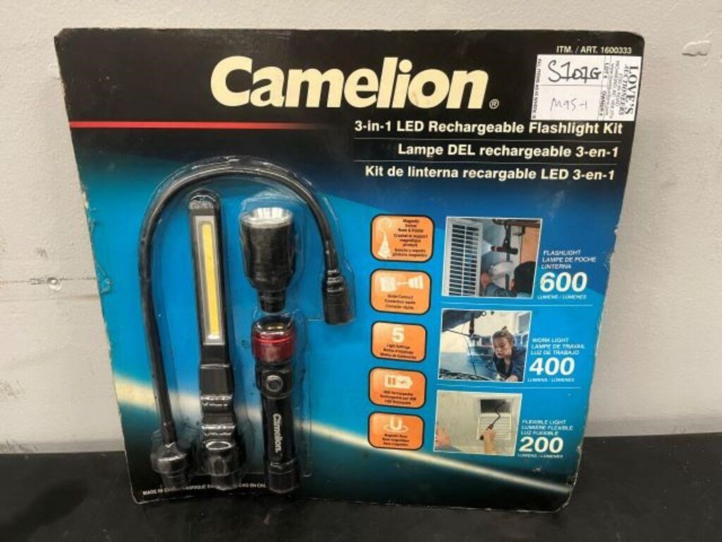 CAMELION 3-IN-1 NEW RECHARGABLE FLASHLIGHT KIT