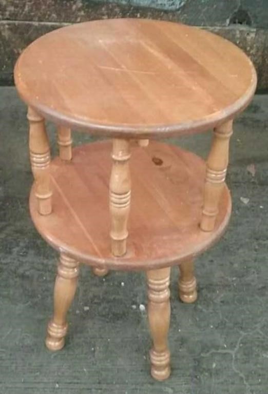 Small Round 2 Tier Table, Approx. 15"×25"