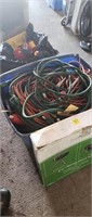 Grill and misc tote of cords and hoses