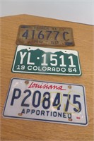 Vintage License Plates Colorado Indiana +