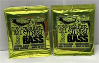 Lot of 2 Ernie Ball Regular Slinky Bass - NEW $70
