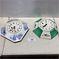 2 vintage wall clocks