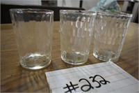 3 Small Glass Drinking Glasses