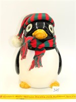 Vintage penguin w/knit hat & scarf cookie jar by