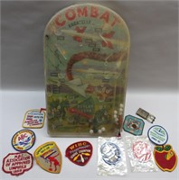 Marx Combat Toy Pinball, Bowling Patches