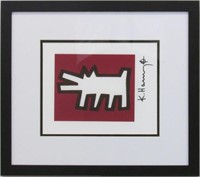DOG PRINT PLATE SIGN BY KEITH HARING