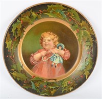 CD KENNEDY PREMIUM TIN CHRISTMAS TRAY WITH CHILD