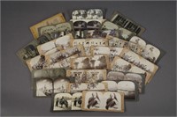 28 Antique Historic Stereo View Cards