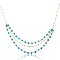 Sterling Silver- Triple Strand Turquoise Necklace