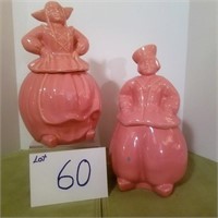 "Pink" Dutch Boy And Dutch Girl Cookie Jar