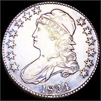 1824 Capped Bust Half Dollar CLOSELY UNCIRCULATED