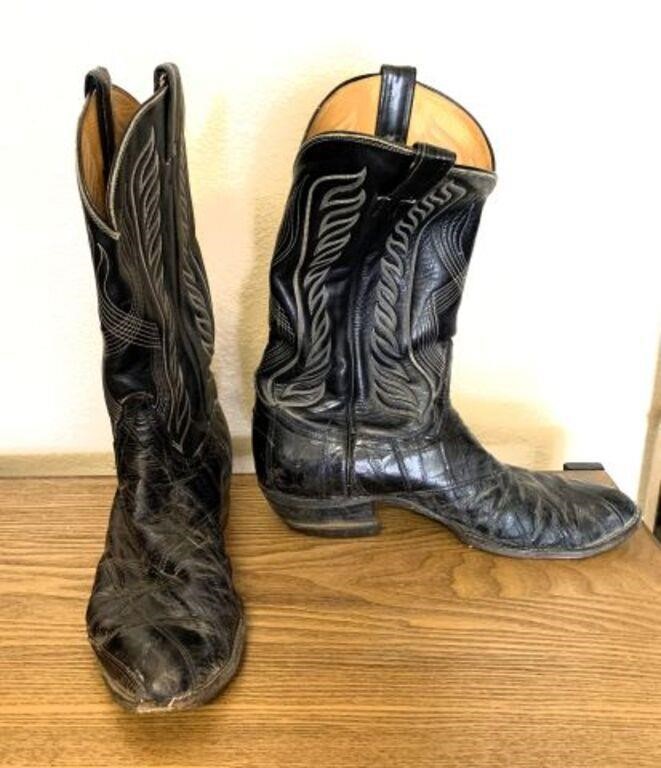 Tony Lama Black Leather Boots