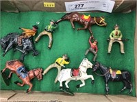 Cast Metal Mounted Cowboys