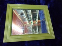 Vintage Shaving Mirror with Painted Wood Frame