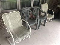 Patio spring chairs and plastic chairs