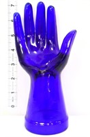 Cobalt glass jewelry hand