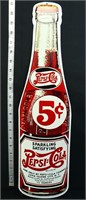 Metal Pepsi Cola bottle sign