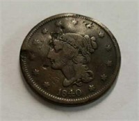 1840 U.S Large One Cent Coin