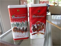 2 Budweiser Holiday tins 2006 and 2007