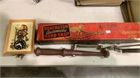 Vintage Remington automatic hand trap in the