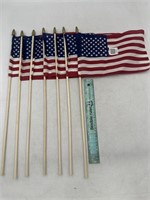 NEW Lot of 7- Polycotton American Stick Flag on