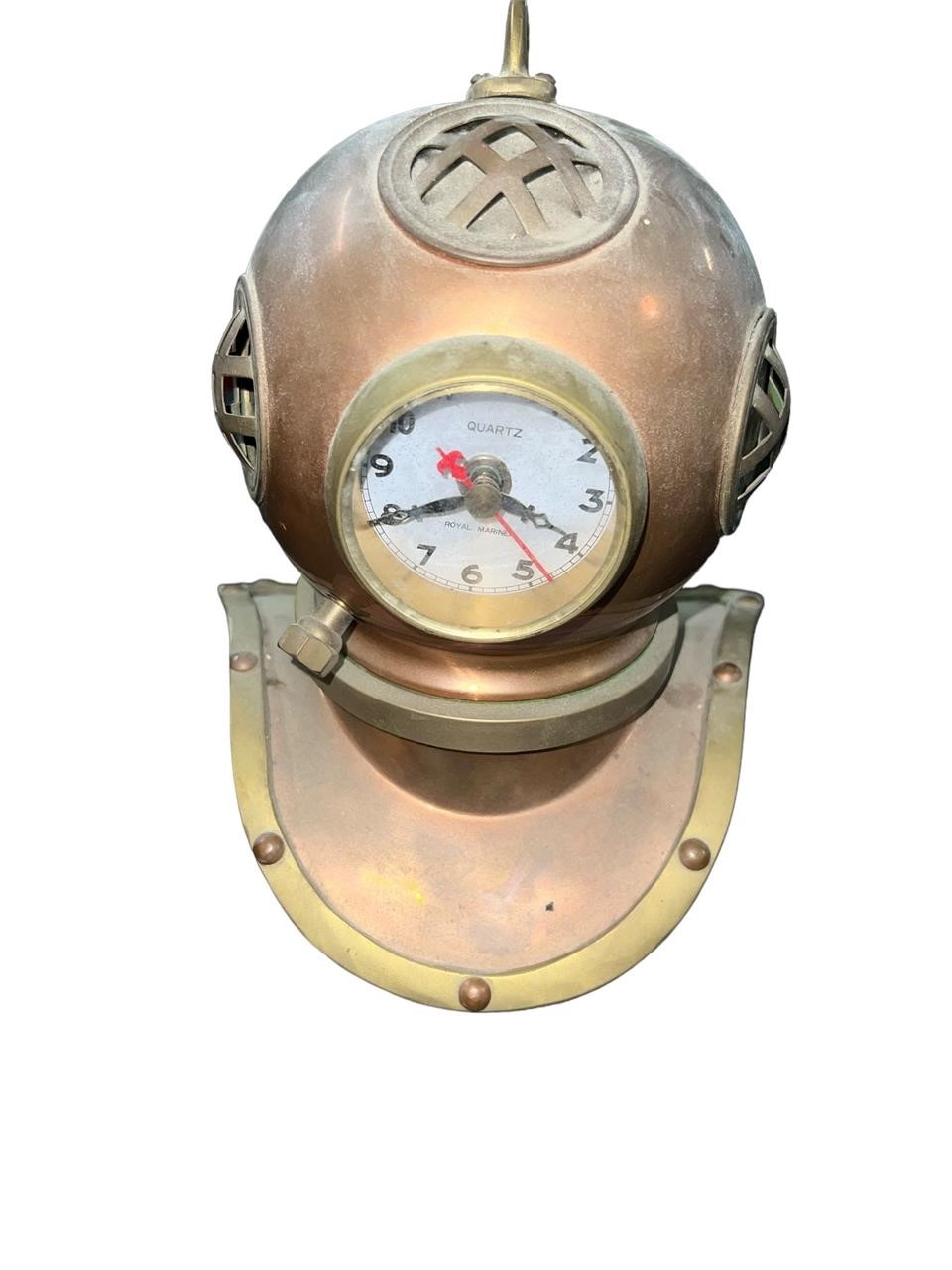 Brass Scuba Divers Helmet Clock