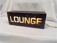 16" X 6" Lighted LOUNGE Sign - Powers ON