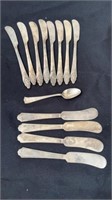 Group of silver plated silverware some stamped