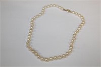 14k yellow gold Pearl & Diamond Necklace