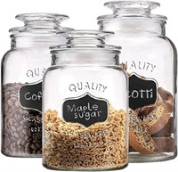 New Glass Food Storage Jars with Airtight Lid and