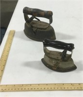 2 cast iron sad irons