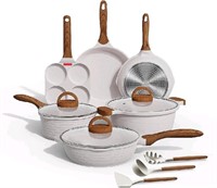 New JEETEE Cooking Pots and Pans Set Nonstick Whit