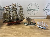 Spanish Frigate model ship & fishing model boats