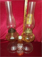 2 Oil Lamps & Oil