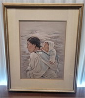 Anna NOEH, Mixed Media, Inuit Mother and Child