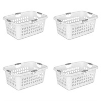 B2852  Sterilite 2 Bushel Laundry Basket, White, 4