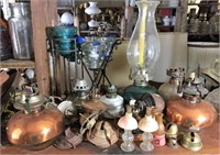 Variety of Oil Lamps & Oil Lamp Parts