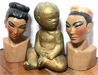 Trio of Ceramic Figures including 1 baby &