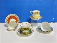 4 Teacups & Saucers - Aynsley & Paragon