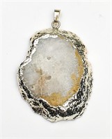 Natural Rock-crysta Pendant 925 silver